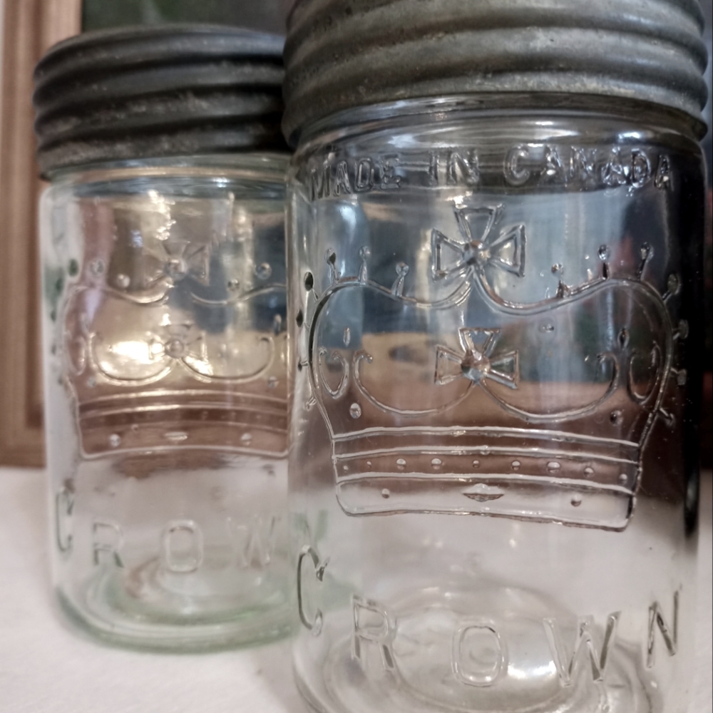 Vintage Crown Mason Jars
